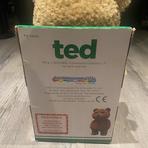 Ted in Work Apron Outfit 16-Inch Talking Plush Teddy Bear - Picture 2 of 2